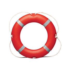 赤い色水ライフセーバー リング、ロープが付いているウレタン フォームの人命救助リング