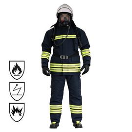 黒い/蛍光炎-抑制つなぎ服、防水の消防士のサムのスーツ